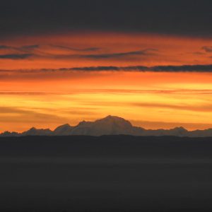 aube sur mont blanc